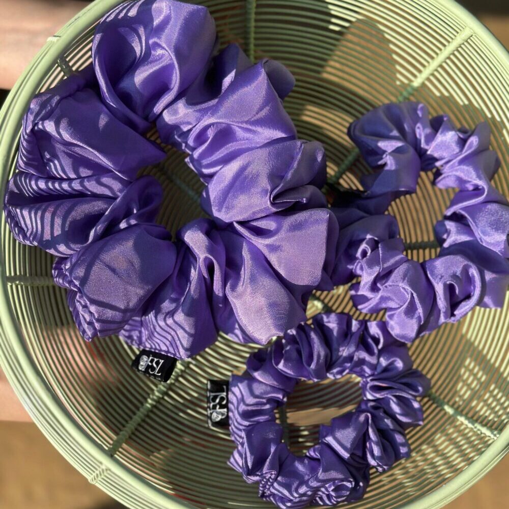 Ameera silk scrunchie by FSL&CO, close-up view