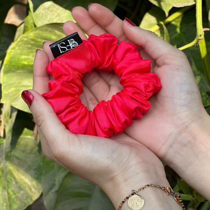 Handmade Valentine silk scrunchie by FSL&CO