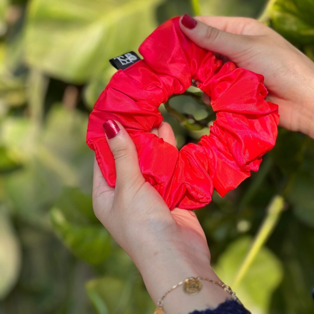 Valentine silk scrunchie by FSL&CO, alternate view