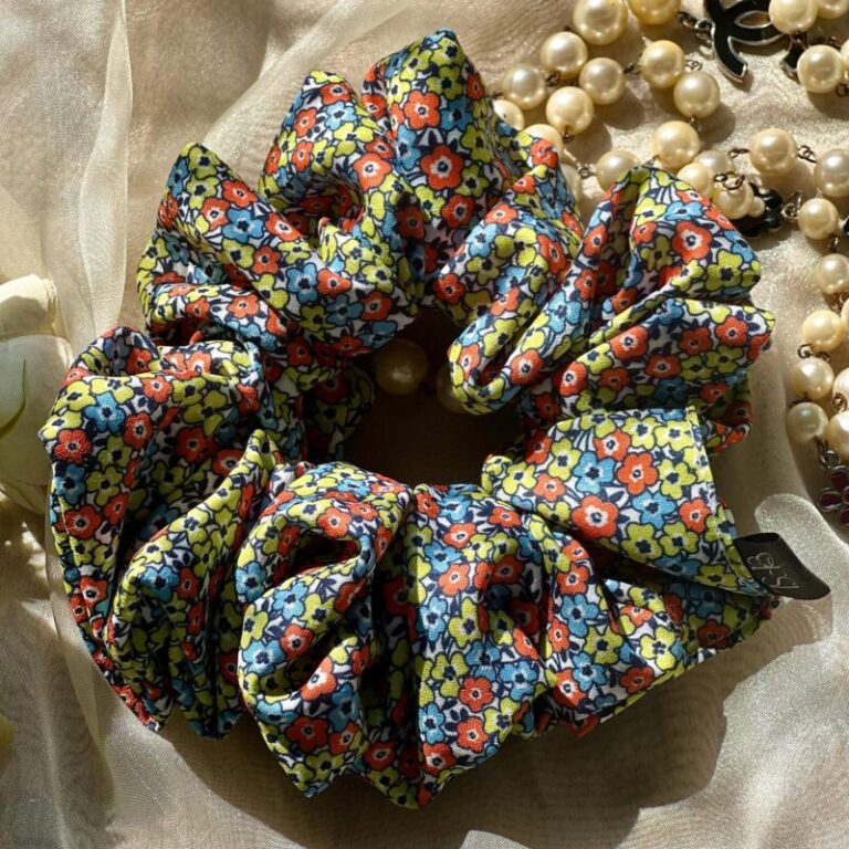Handmade Floret georgette scrunchie by FSL&CO