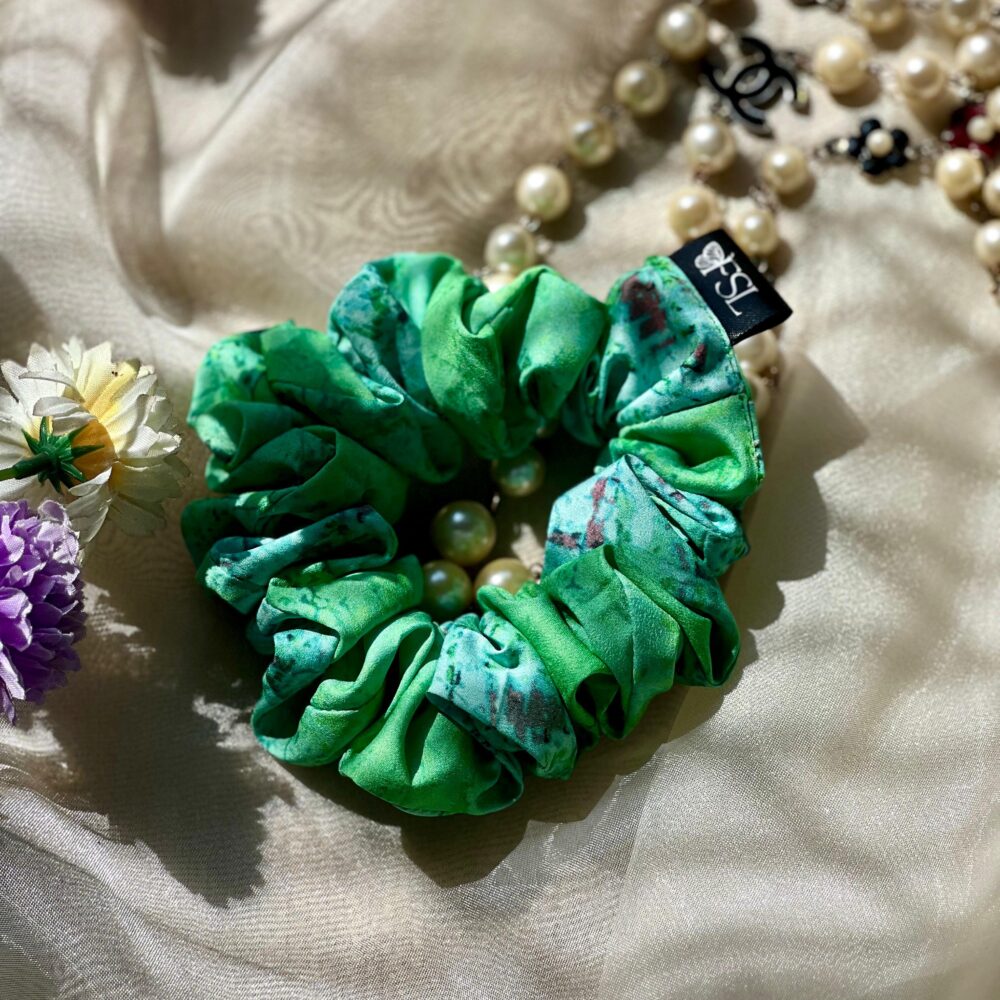 Willow cotton polyester scrunchie by FSL&CO, alternate view