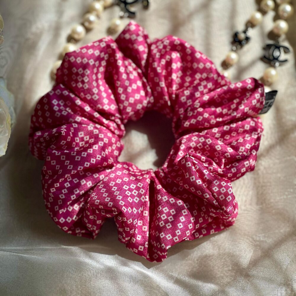 Sakura cotton silk scrunchie by FSL&CO, alternate view