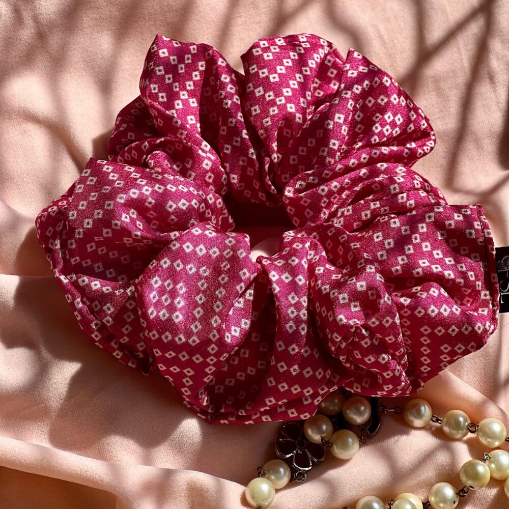 Handmade Sakura cotton silk scrunchie by FSL&CO