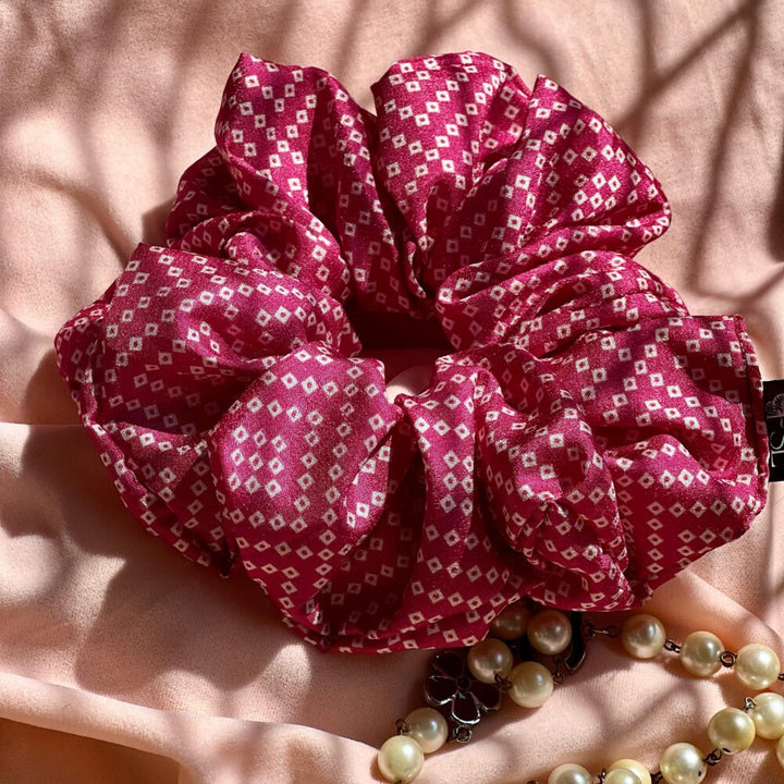 Handmade Sakura cotton silk scrunchie by FSL&CO