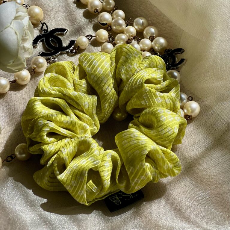 Citrus textured georgette scrunchie by FSL&CO, alternate view
