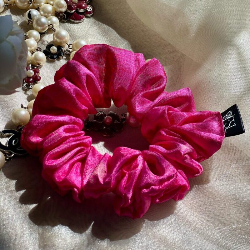 Handmade Punch satin polyester scrunchie by FSL&CO
