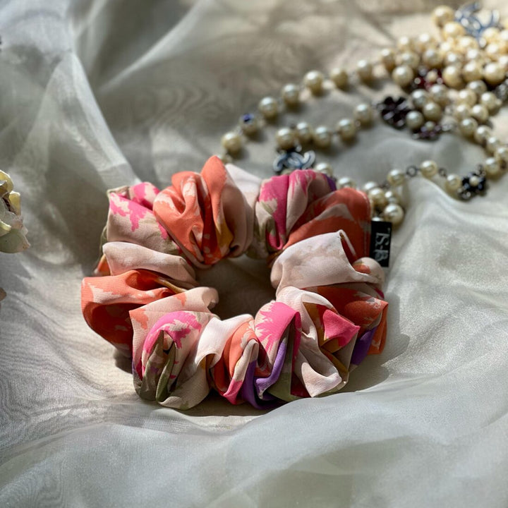 Peony georgette scrunchie by FSL&CO, alternate view