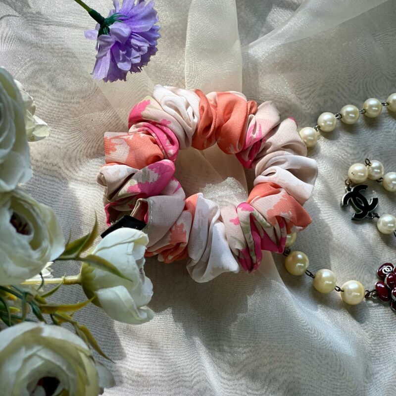 Peony georgette scrunchie by FSL&CO, fabric detail