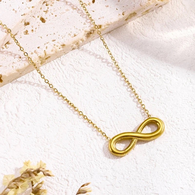 Infinity Gold Necklace by FSL&CO, minimalist infinity pendant