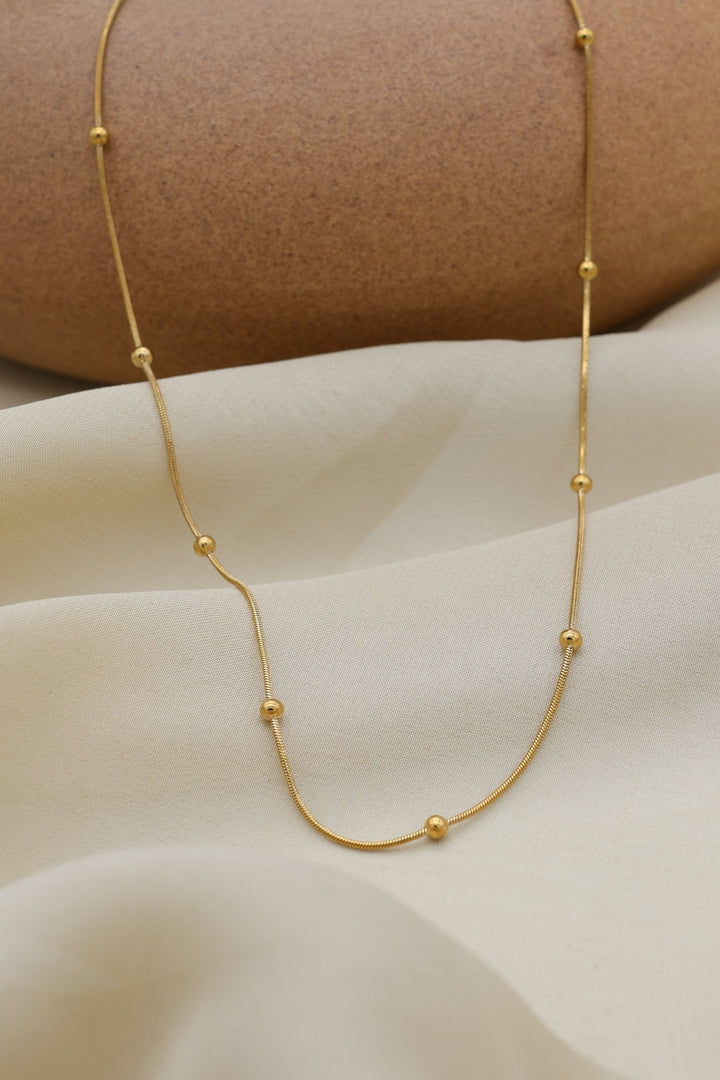 Golden Bead Necklace by FSL&CO, alternate view