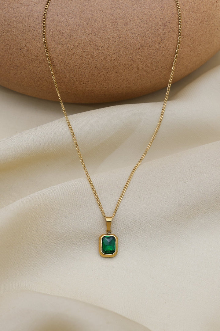 Emerald Pendant Necklace by FSL&CO, alternate view