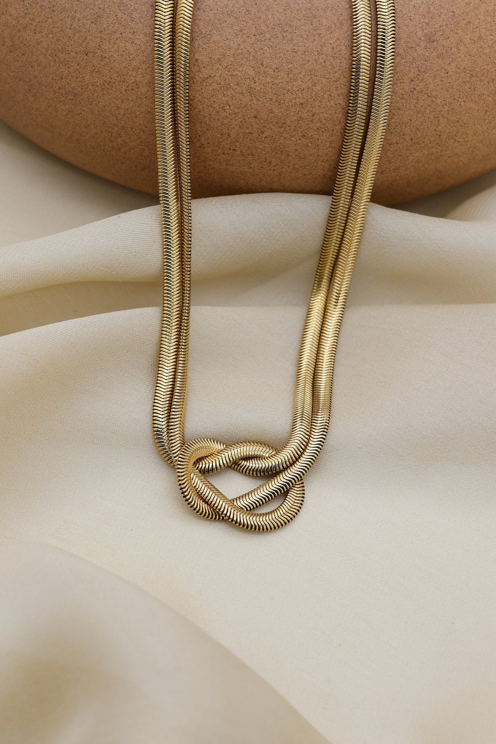 Gold Knot Necklace by FSL&CO, alternate view