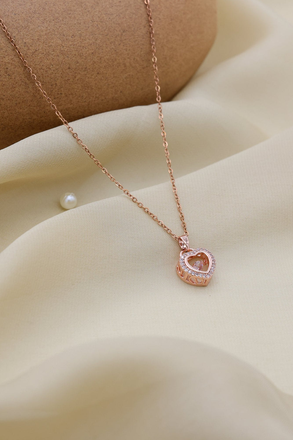 Rose Heart Necklace by FSL&CO, alternate view