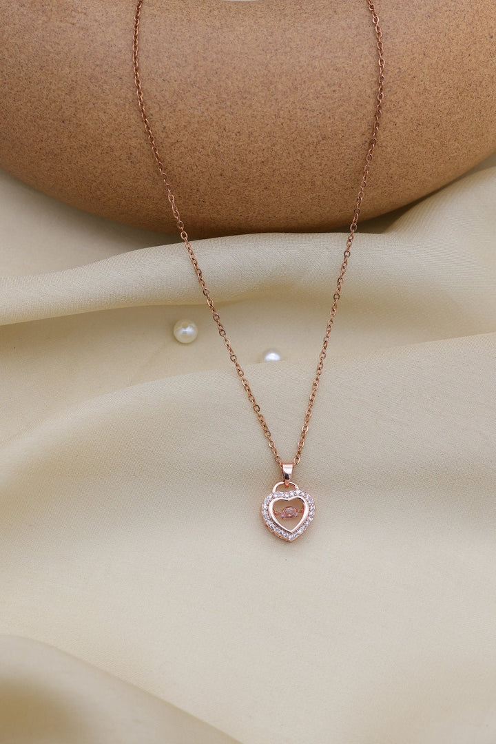 Rose Heart Necklace by FSL&CO, full chain view