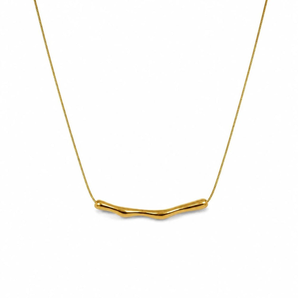 Sculpted Gold Bar Necklace by FSL&CO, alternate view