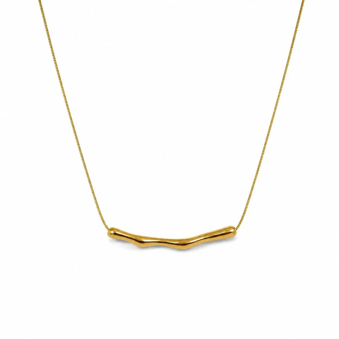 Sculpted Gold Bar Necklace by FSL&CO, alternate view